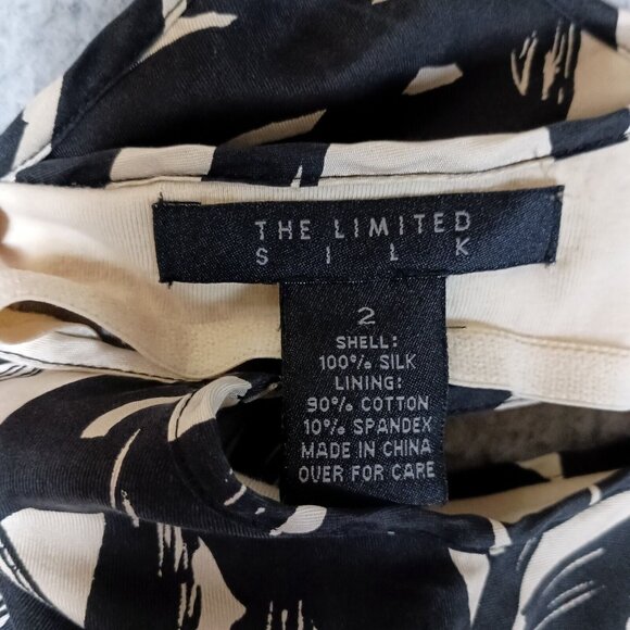 The Limited Slip Dress Women 2 Black Beige Floral 100% Silk Maxi Spaghetti Y2K - Picture 6 of 12
